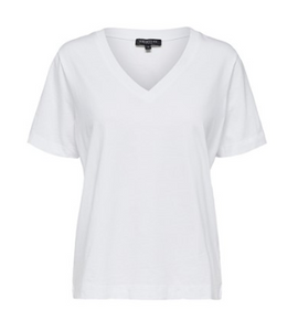 Selected Femme - Basis T-shirt med V-hals - Øko